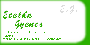 etelka gyenes business card